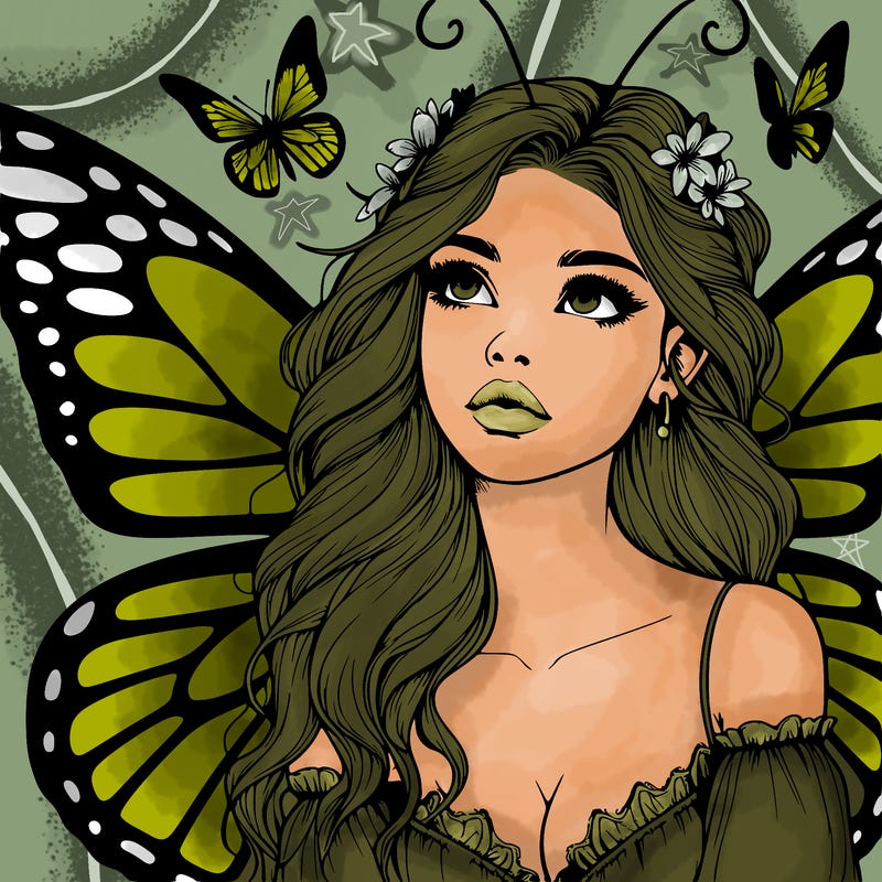 butterfly fairy realistic girl