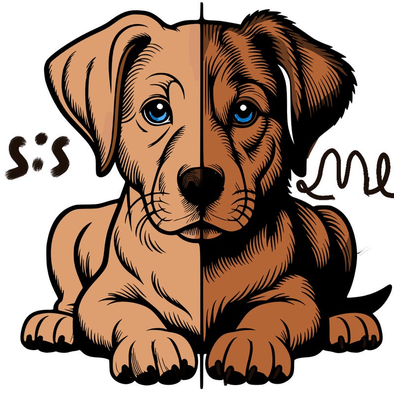 realistic dog split picture