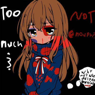 a depressed girl anime