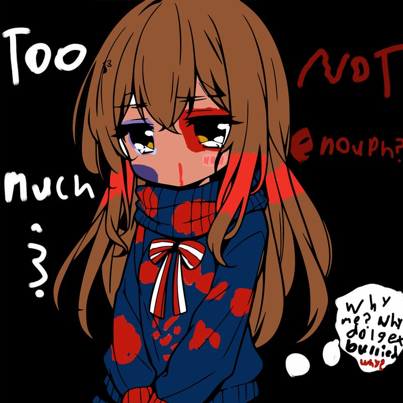 a depressed girl anime