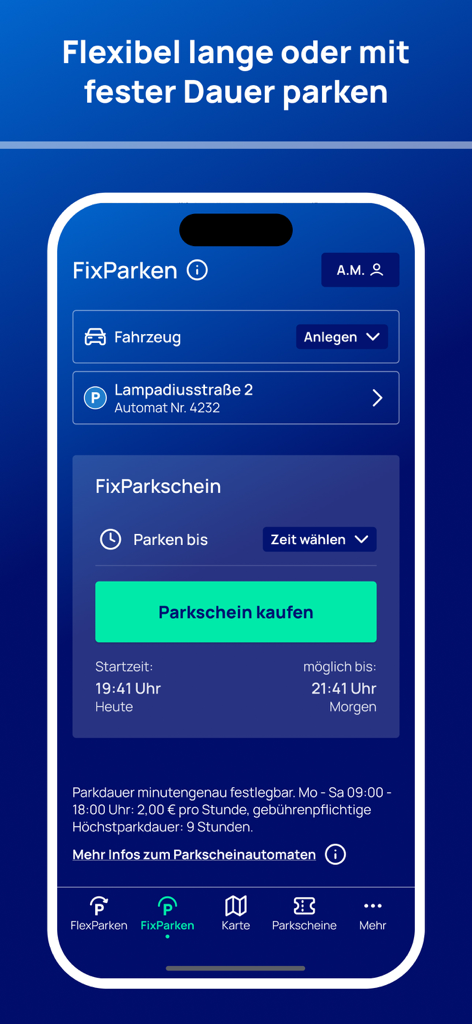 HandyParken München - HandyParken München mobile app interface for digital parking tickets