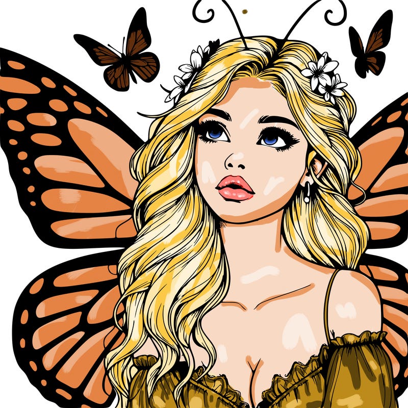 butterfly fairy realistic girl