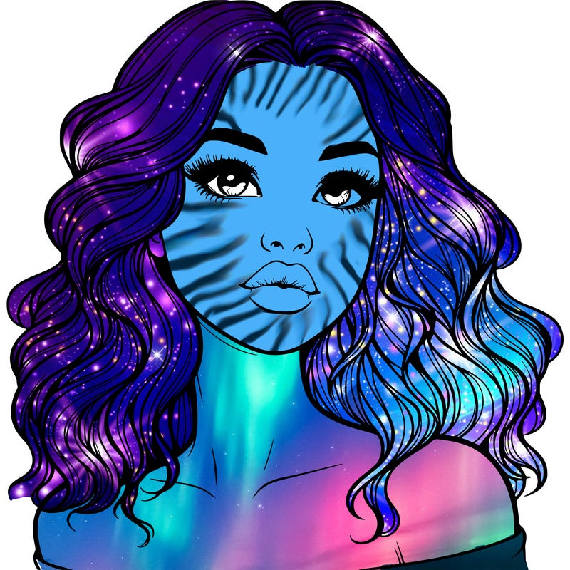 realistic girl with wavy hair and lips