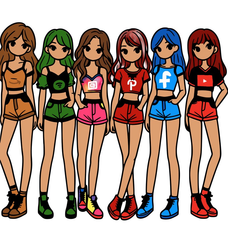 a group of girls wearing crop tops and shorts