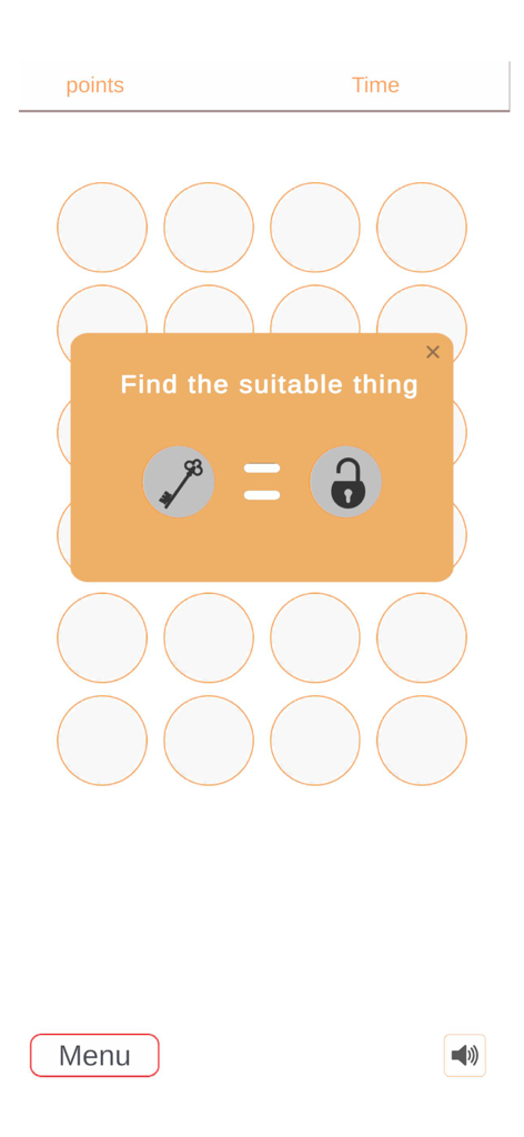 Fit brains trainer app interface featuring a logic puzzle with a key and lock.