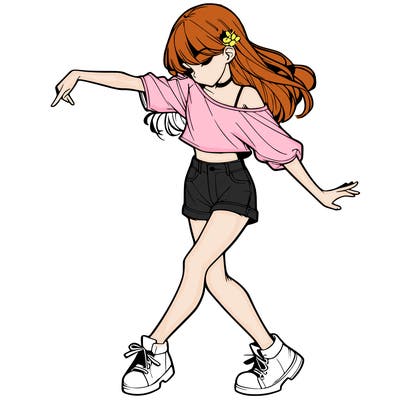 realistic girl danceing
