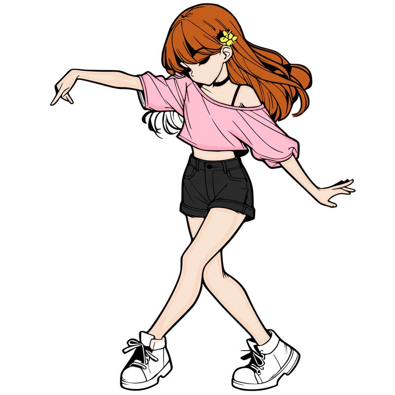 realistic girl danceing