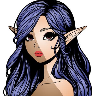 elf girl realistic dark fantasy