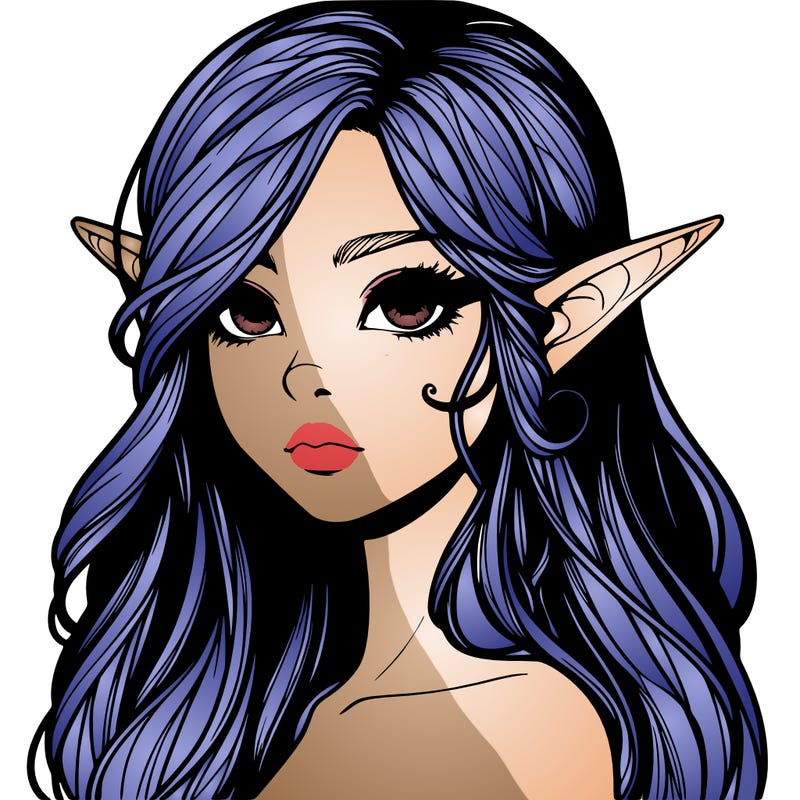 elf girl realistic dark fantasy