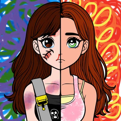 realistic girl split