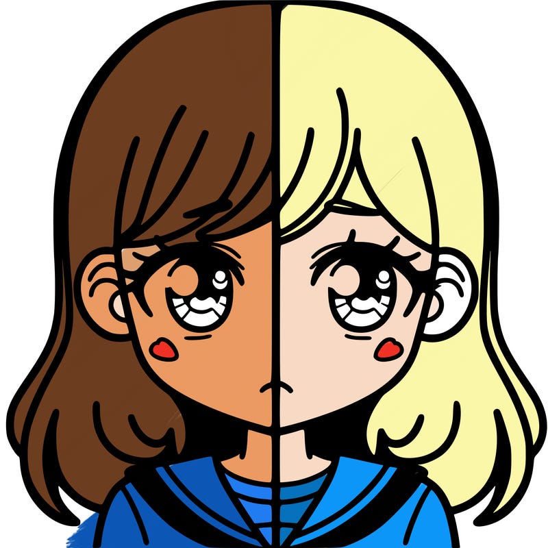 a split of a girl