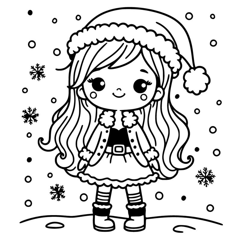 girl in christmas clothes