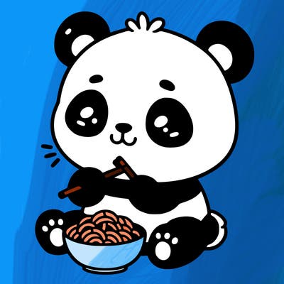 panda that is eating