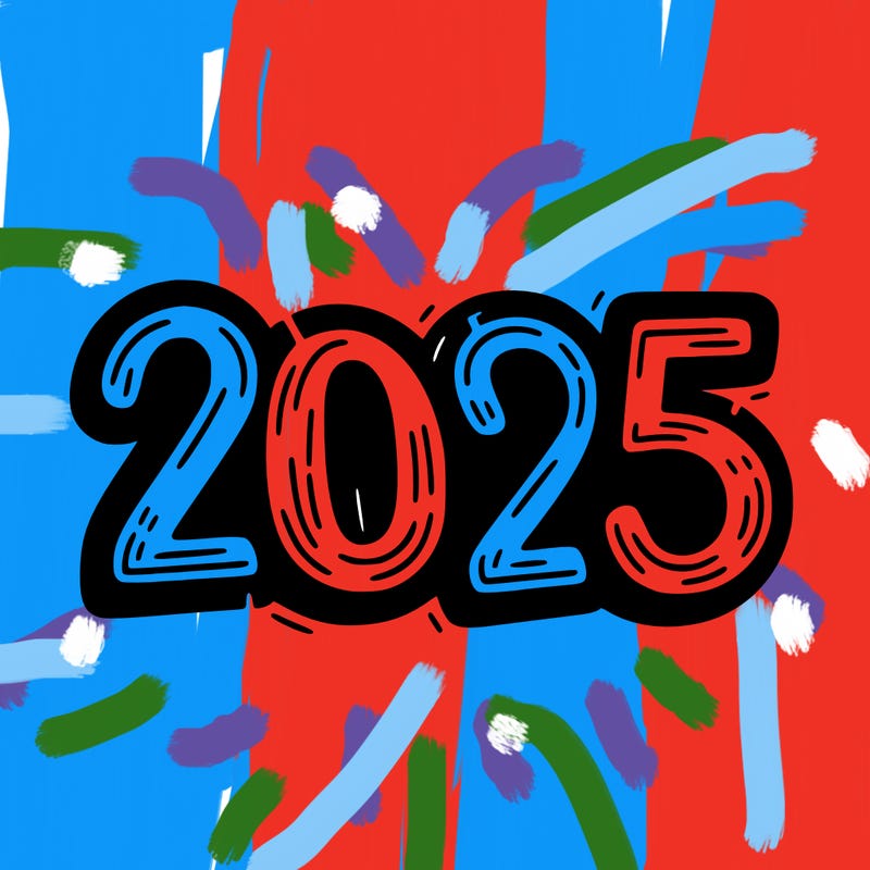 one line scrawled numbers sketch design “2025”