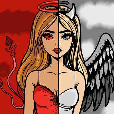 devil vs angel realistic girl