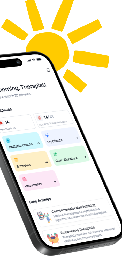 Therappy App - Interface do App Therappy mostrando um painel do terapeuta com gerenciamento de clientes e recursos de agendamento
