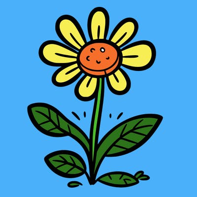 simple sketch of a flower