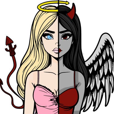 devil vs angel realistic girl