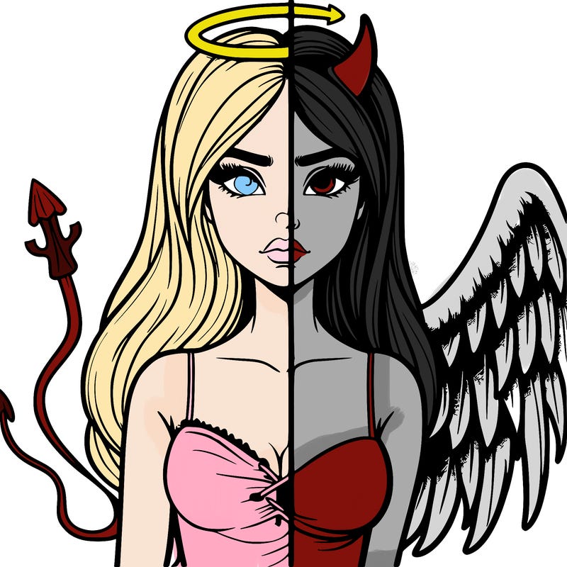 devil vs angel realistic girl