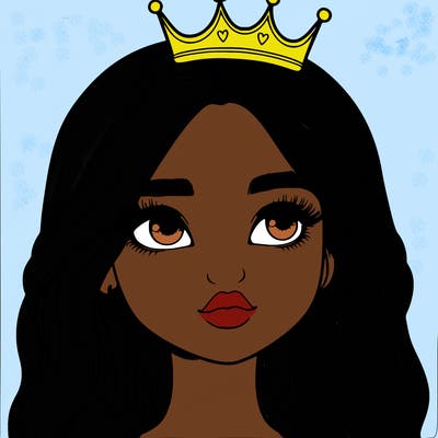 a realistic girl with a crown on