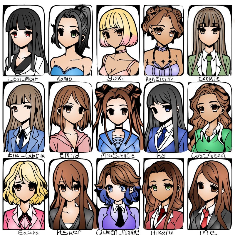 girls that look diffrent anime