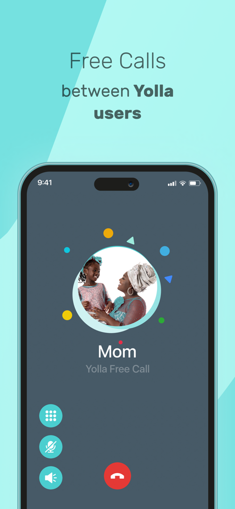 International Calling - Yolla - Yolla-App-Oberfläche, die einen kostenlosen Anruf an ein Familienmitglied im Ausland zeigt.