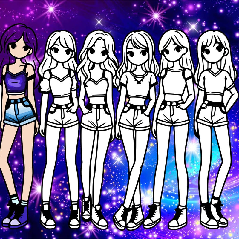 a group of girls wearing crop tops and shorts