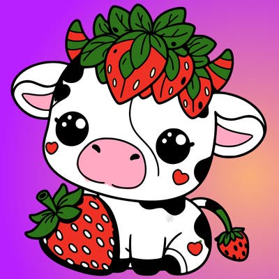 cute strawberry cow
