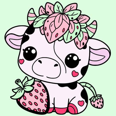 cute strawberry cow