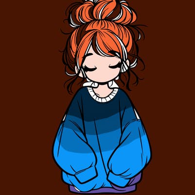 girl with baggy sweatshirt and messy bun