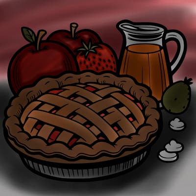 a pie of food