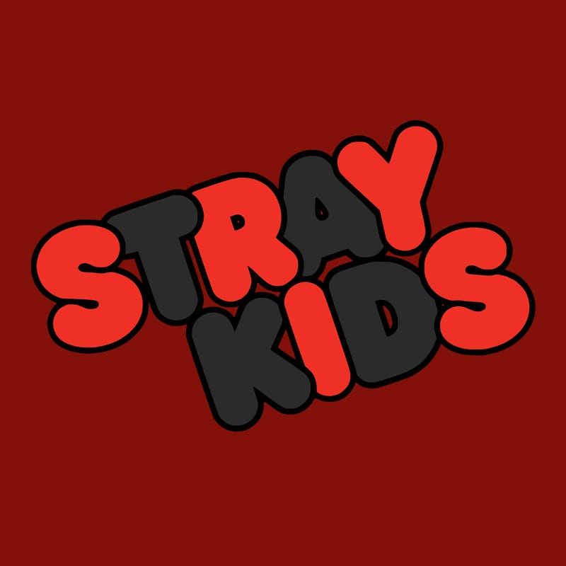 bubble letters saying stray kids