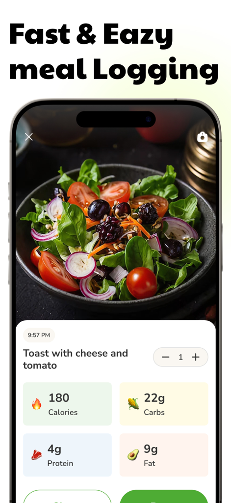 AI Food Scanner: Track Calorie - AI Food Scanner app interface showing calorie and macronutrient breakdown for a logged meal