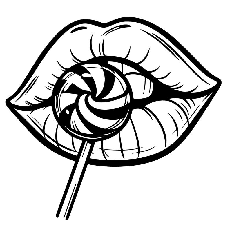 lips with a lollipop
