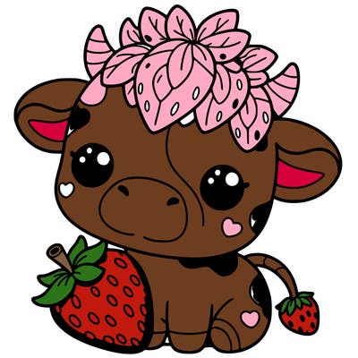 cute strawberry cow