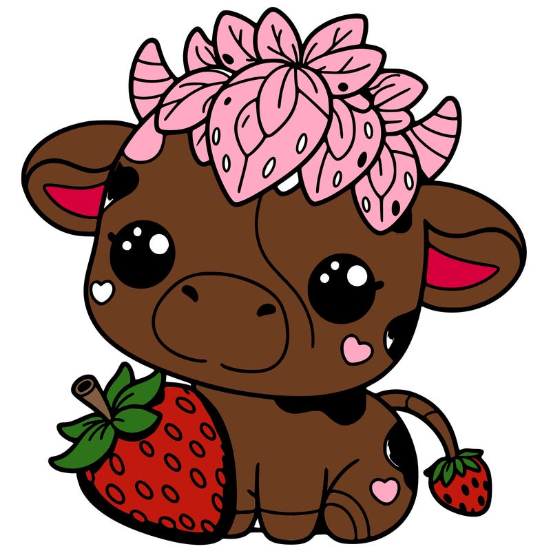 cute strawberry cow