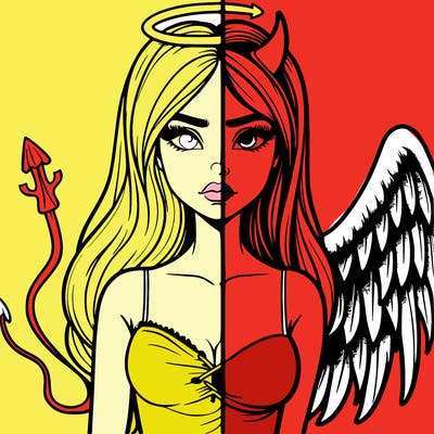 devil vs angel realistic girl