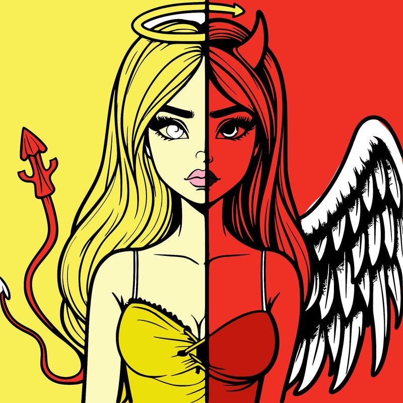 devil vs angel realistic girl