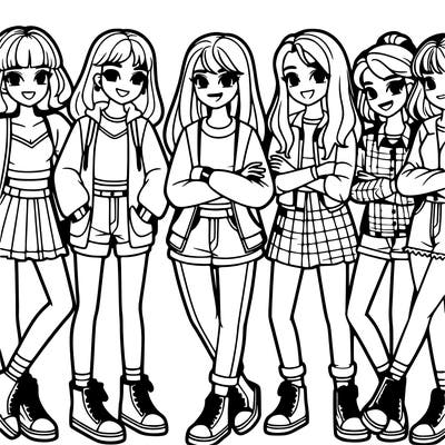 group of girl teenagers