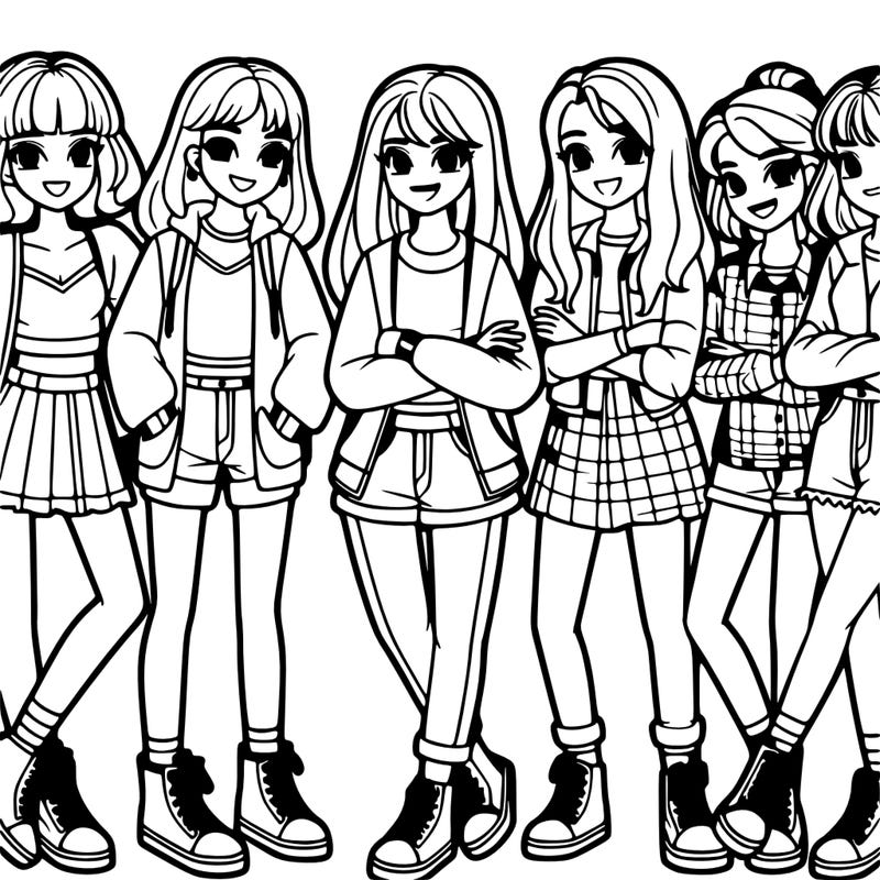 group of girl teenagers