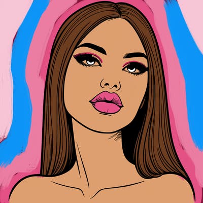 realistic woman with full lips