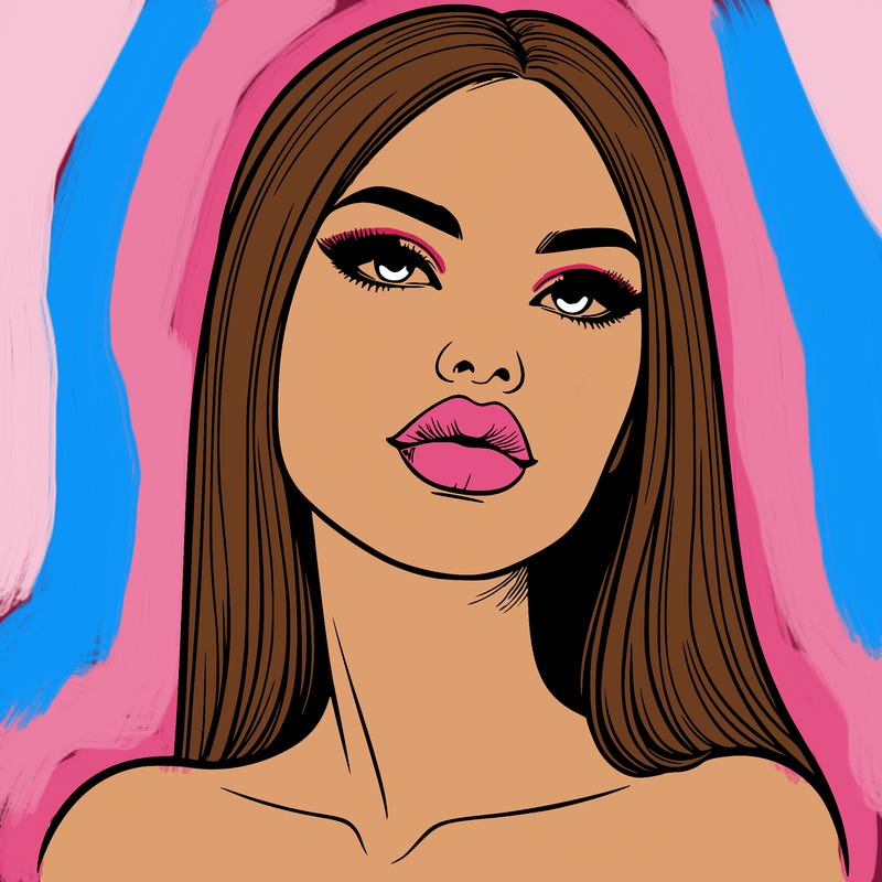 realistic woman with full lips