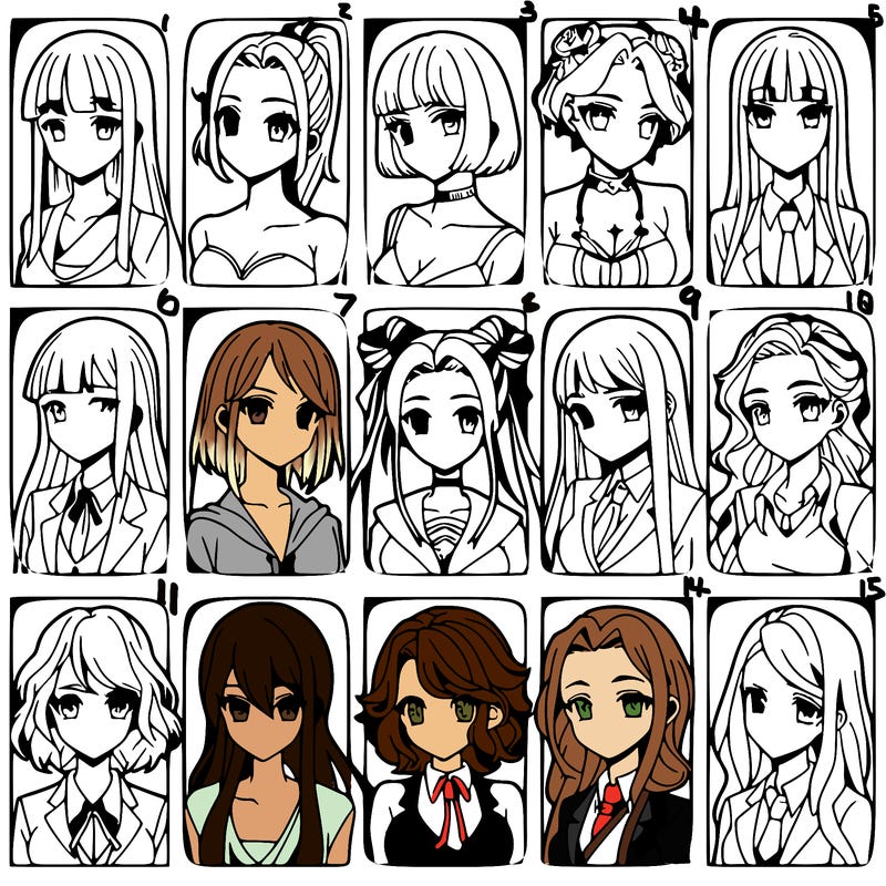 girls that look diffrent anime