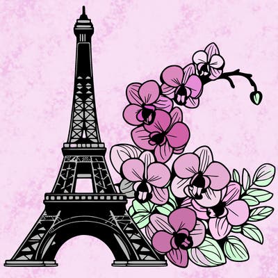 efeil tower with orchids