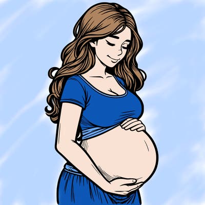 woman heavily pregnant realistic
