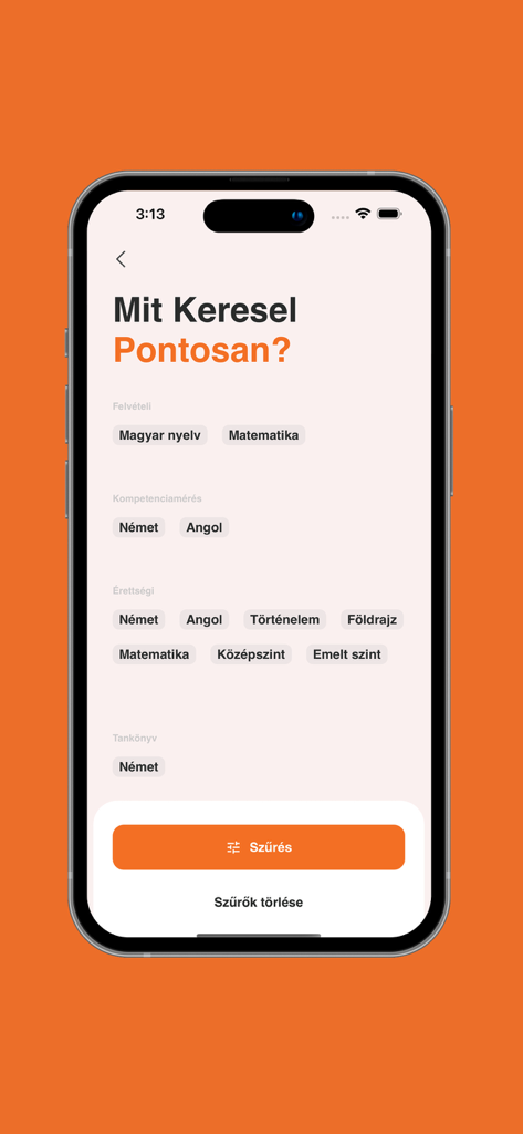 Ein mobiler Bildschirm aus der Raabe Klett App, der Suchfilter für Lernfächer wie Mathematik und Sprachen anzeigt.