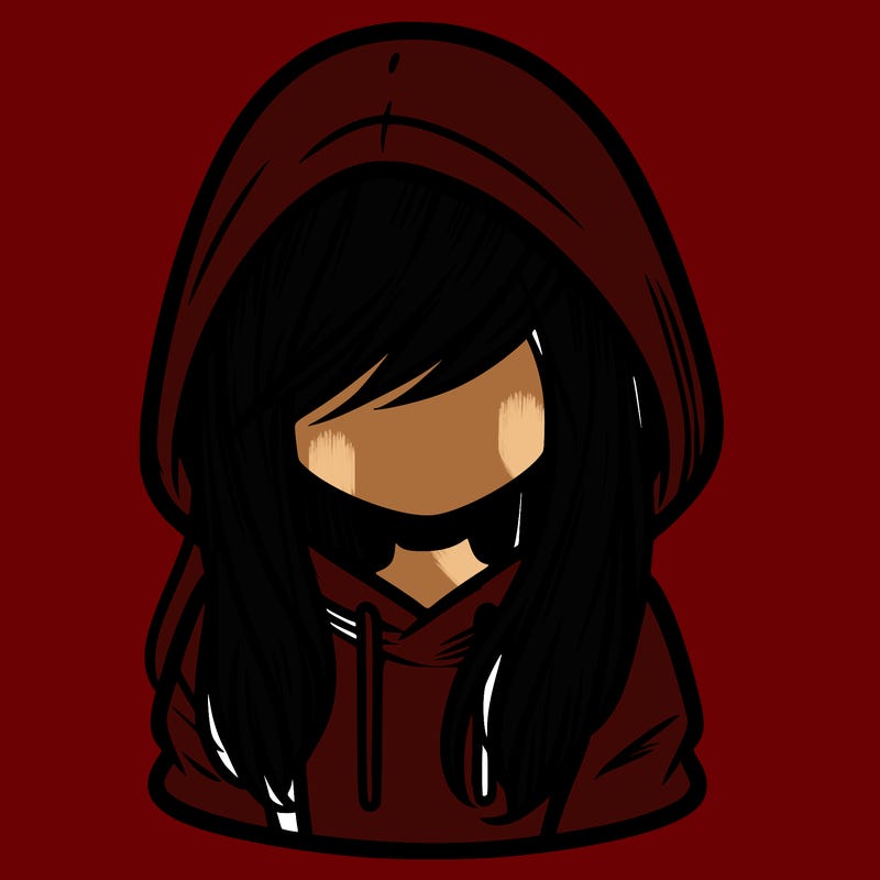 girl with hair covering her face and wearing a hoodie