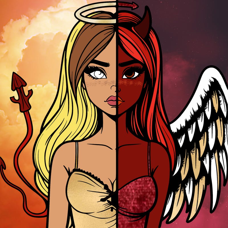 devil vs angel realistic girl