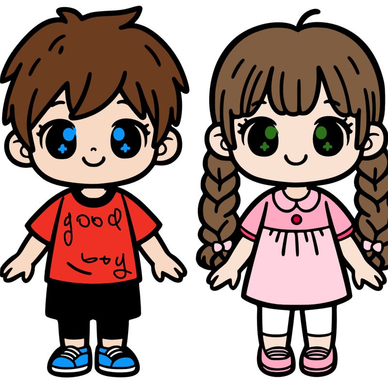 one boy and one girl