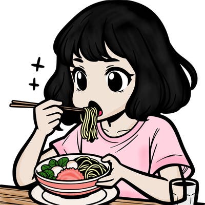 a girl eating food